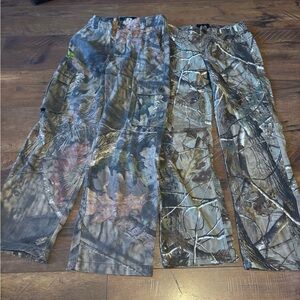 Lot of 2 Boys/Youth Camo Real tree/ Mossy Oak Hunting Pants Size 10/12 - YL